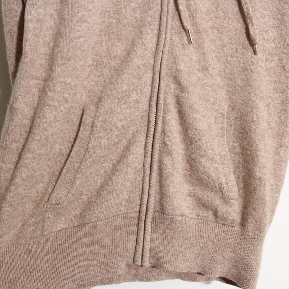 Quince 100% Mongolian Cashmere Full-Zip Hoodie Sweater Oatmeal Tan Size Small - Picture 7 of 16